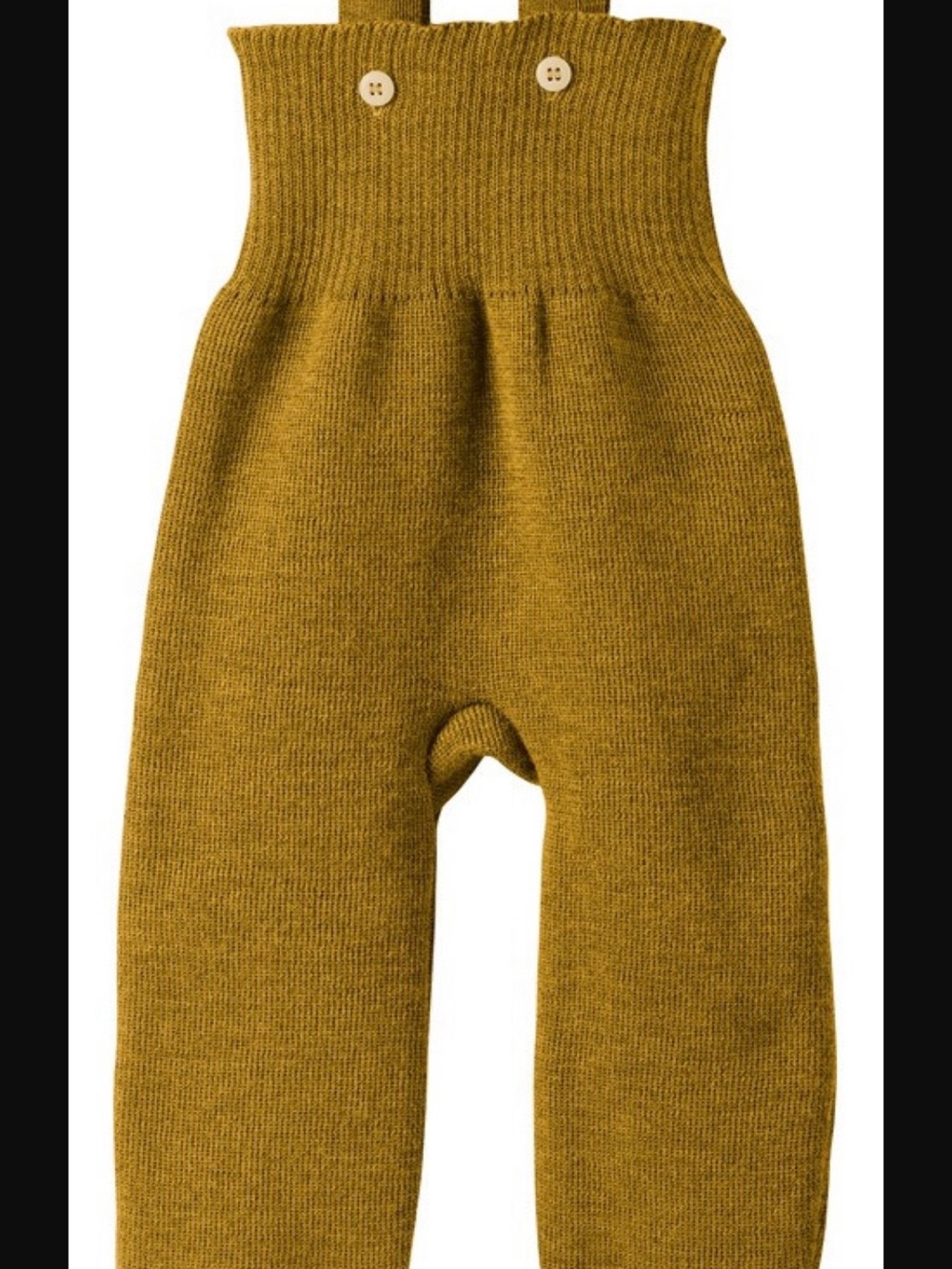 Disana knitted trousers. Kids Knit Overalls in Gold